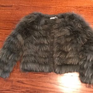 Cropped rabbit fur jacket